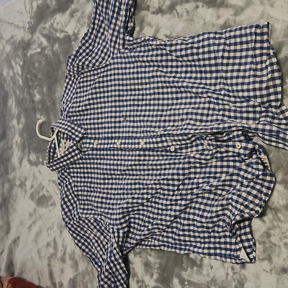 Lacoste Blue Gingham Button Down Long Sleeve Shirt - image 2